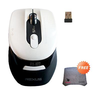 Jual Rexus RX-107 USB Wireless Mouse Gaming - Putih + Free 