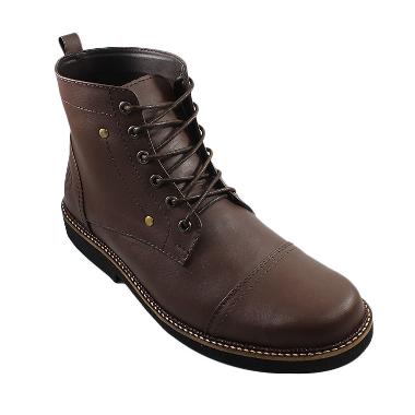 Reyl Jazzy Kulit Asli Sepatu Boots Pria - Brown