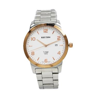 Rhythm GS1601S 06 Stainless Jam Tangan Pria - Silver Rose Gold Silver/Gold