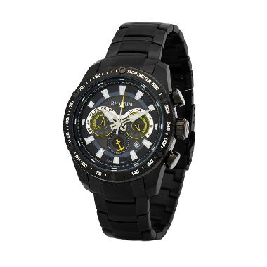 Rhythm S1410S 06 Stainless Jam Tangan Pria - Black Black