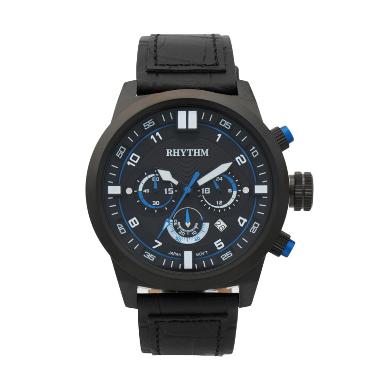 Rhythm SI1602L 04 Leather Jam Tangan Pria - Black Blue