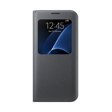 Samsung Original S View Cover Casing for Samsung Galaxy S7 Edge - Hitam
