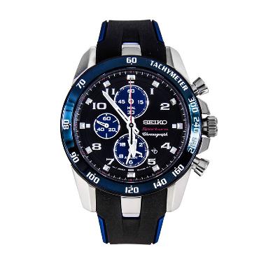 Seiko SNAE91P1 Sportura Chronograph Hitam Kulit Jam Tangan Pria