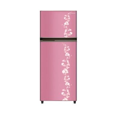 Sharp SJ-196ND-FP Kulkas 2 Pintu New Kirei [172ltr] Pink Motif Bunga