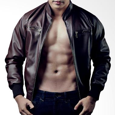 Silverstone Real Men Girvani Varsity Leather Jaket Pria - Brown Coffee