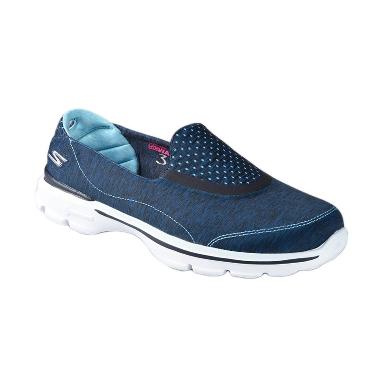 Jual Skechers Women GO WALK 3 Sepatu Olahraga - Navy Blue 