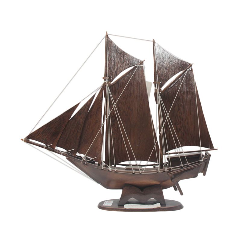 Jual Smesco Trade Miniatur Perahu Kayu Coklat Pajangan ...