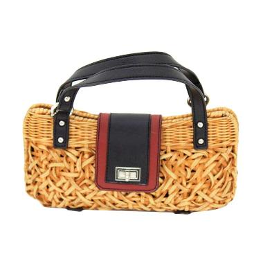 Smesco Trade Tas Tangan Kulit Sapi & Rotan - Orange
