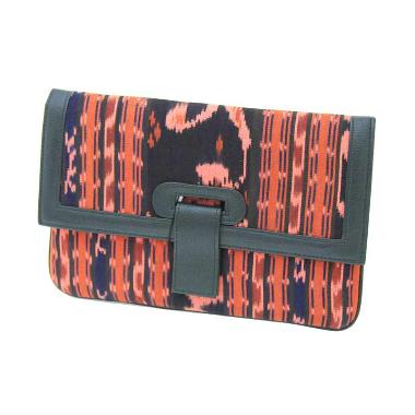 Smesco Trade Tenun Kulit Tas Wanita - Black Red
