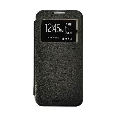 SMILE Flip Cover Casing for Lenovo A6000 or A6000 Plus - Hitam