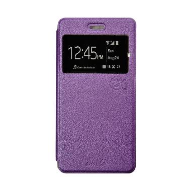SMILE Flip Cover Casing for Lenovo A6000 or A6000 Plus - Ungu