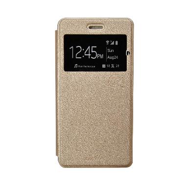 SMILE Flip Cover Casing for Oppo Joy 3 A11 - Gold