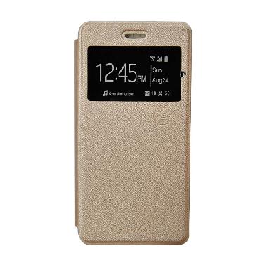 SMILE Flip Cover Casing for Samsung Galaxy Alpha G580 - Gold