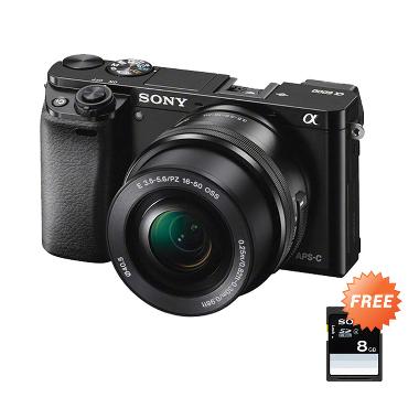 Sony Alpha 6000L 16-50mm Hitam Kamera Mirrorless + Memory SD 8 GB