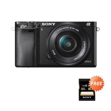 Sony Alpha A6000 Kamera Mirrorless - Hitam + Free SHDC 8GB