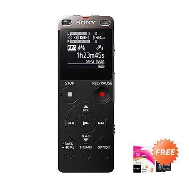 Sony ICD-UX560F Hitam Voice Recorder + Sony MicroSD 8 GB