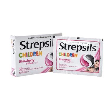 Jual Strepsils Strawberry Sugar Free Children [2,6 g / 12 