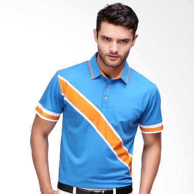 Svingolf Edd Polo Baju Golf - Dusk Blue/Mandarin Orange