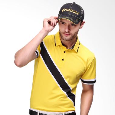 Svingolf Edd Polo Baju Golf - Yellow Sunshine/Black