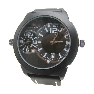 Swiss Army SA65AD Dual Time Jam Tangan Pria - Black White