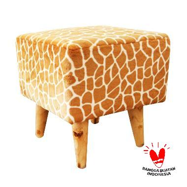 Ayoyoo Giraffe Square Stool - Brown
