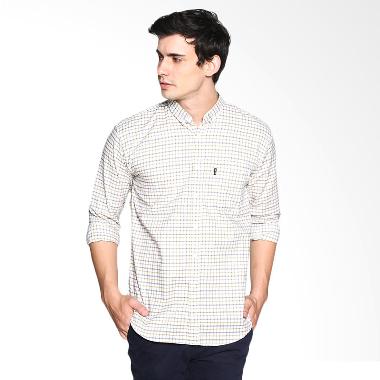 Travis Jeans Ydyed Check LS BY TRV07M00070 Kemeja Pria - White
