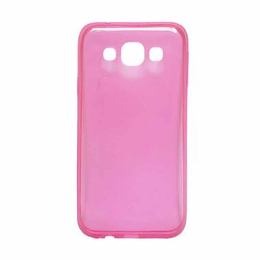 Ultra Thin Transparant Softcase Casing for Samsung Galaxy E5 - Merah