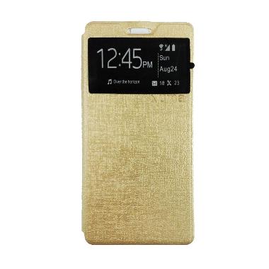 Flip Case Flip Cover Casing for Lenovo A6000 - Gold