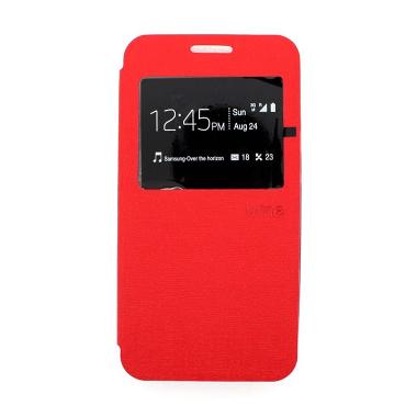 Flip Case Flip Cover Casing for Lenovo A6000 - Merah