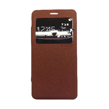 Ume Lather Flip Cover Casing for Lenovo P70 - Coklat