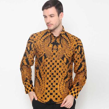 Enzy Batik Shirt Prabu Kemeja Batik Pria - Black