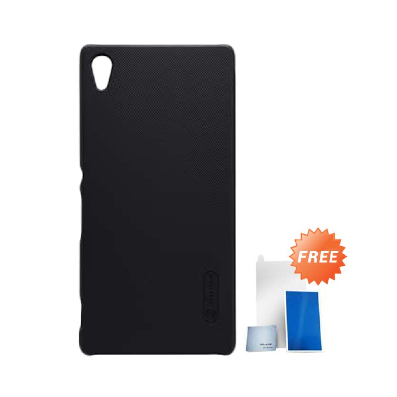 NILLKIN Super Frosted Shield Black Casing for Sony Xperia Z4 or Z3 + Screen Protector