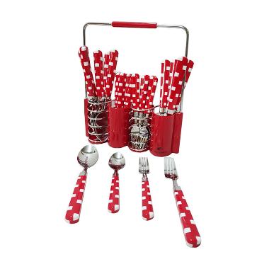 Vicenza V240C Kotak Set Sendok Garpu - Merah