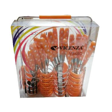 Vicenza V245C Polka Set Sendok & Garpu - Orange