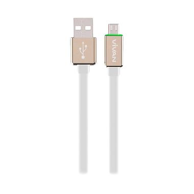 VIVAN LED CHM100 Micro USB Kabel Data - Putih Gold [Sync & Charge/1