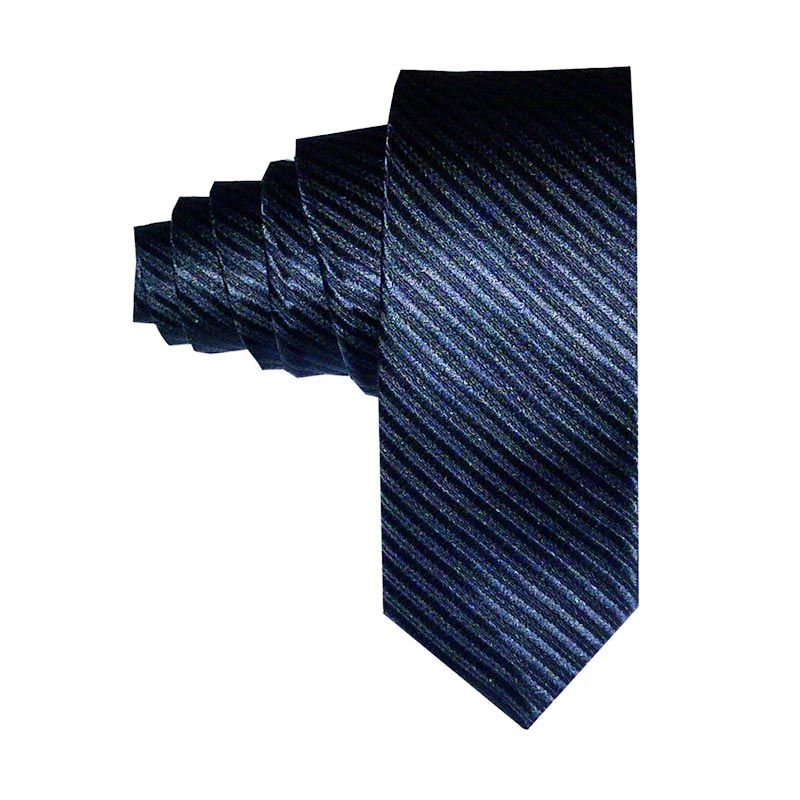 VM Fashion Slim Polos Strip Hitam Dasi [2 inch]