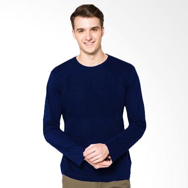 VM Basic Polos Panjang Stretch Navy Blue Kaos Pria