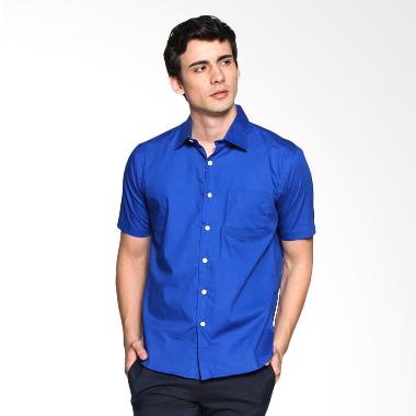 VM Polos Katun Pendek Slimfit Kemeja Pria - Biru Benhur M Blue