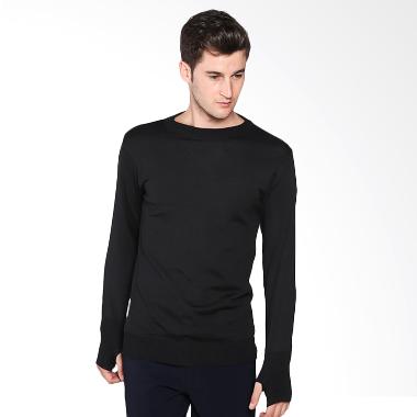 VM Sweater Rajutan Polos Basic Oblong Panjang Atasan Pria - Hitam Semua Ukuran Black