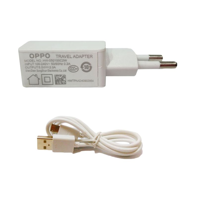 Jual Oppo USB Putih Travel Charger + Cable Micro USB