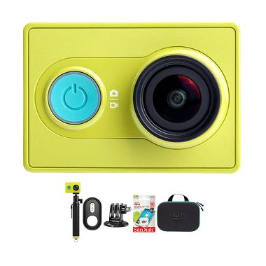 Xiaomi Yi International Paket Combo Hemat Godric Action Camera Original + Gratis Bundling Bonus - Hijau