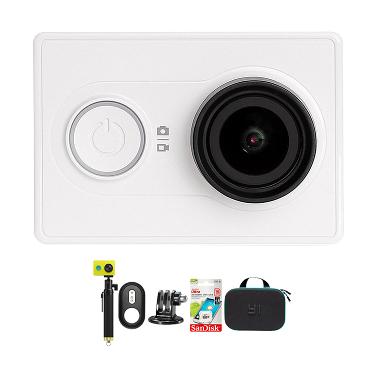 Xiaomi Yi International Paket Combo Hemat Godric Action Camera Original + Gratis Bundling Bonus - Putih