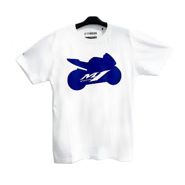 Yamaha M1 White T-Shirt Pria