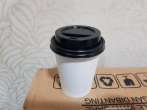 Jual Cup Paper Hot ukuran 8 oz untuk minuman panas + tutup hitam di ...