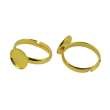 Promo 5x10 Pieces Adjusta   ble Blank 10mm Bezel Cabochon Ring DIY Making