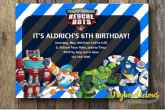 Jual Undangan Ulang Tahun Anak Transformer / Birthday Invitation Transformer di Seller kursi